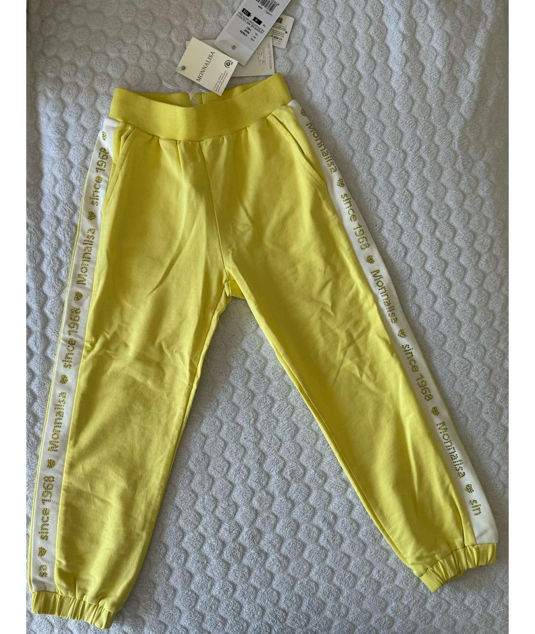 MONNALISA Желтые хлопковые брюки и шорты, фото 5