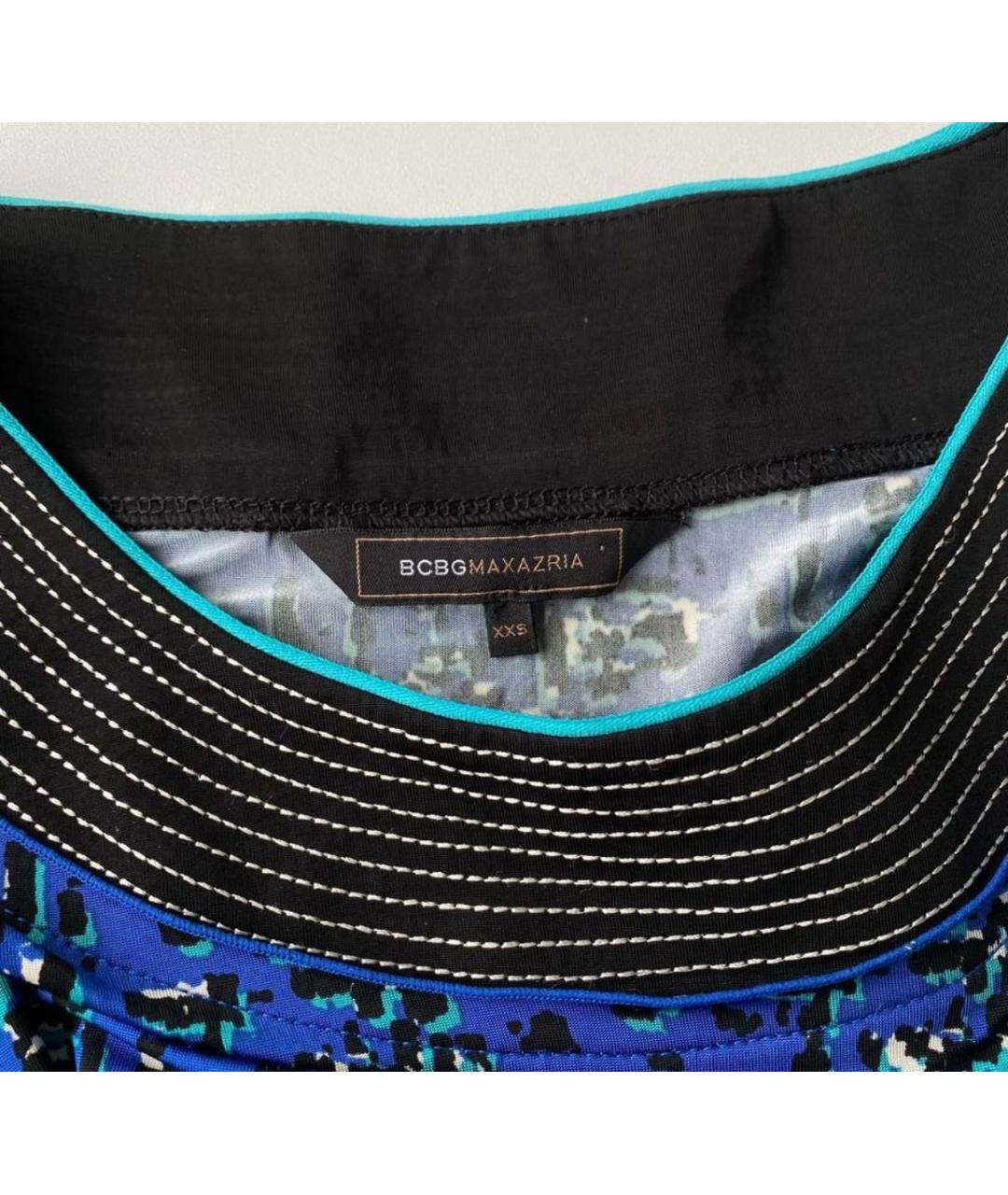 BCBG MAXAZRIA Синее вискозное повседневное платье, фото 4