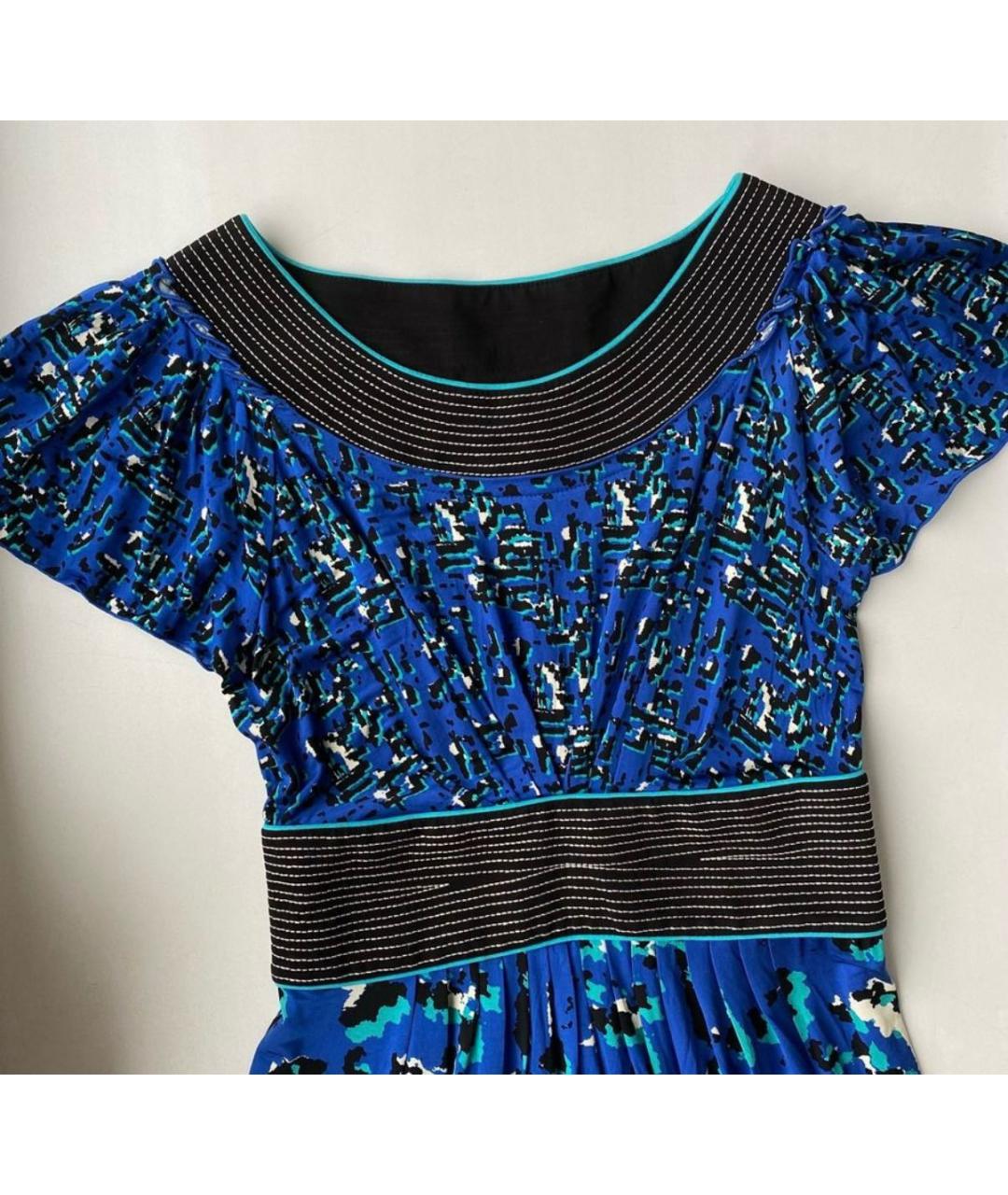 BCBG MAXAZRIA Синее вискозное повседневное платье, фото 3