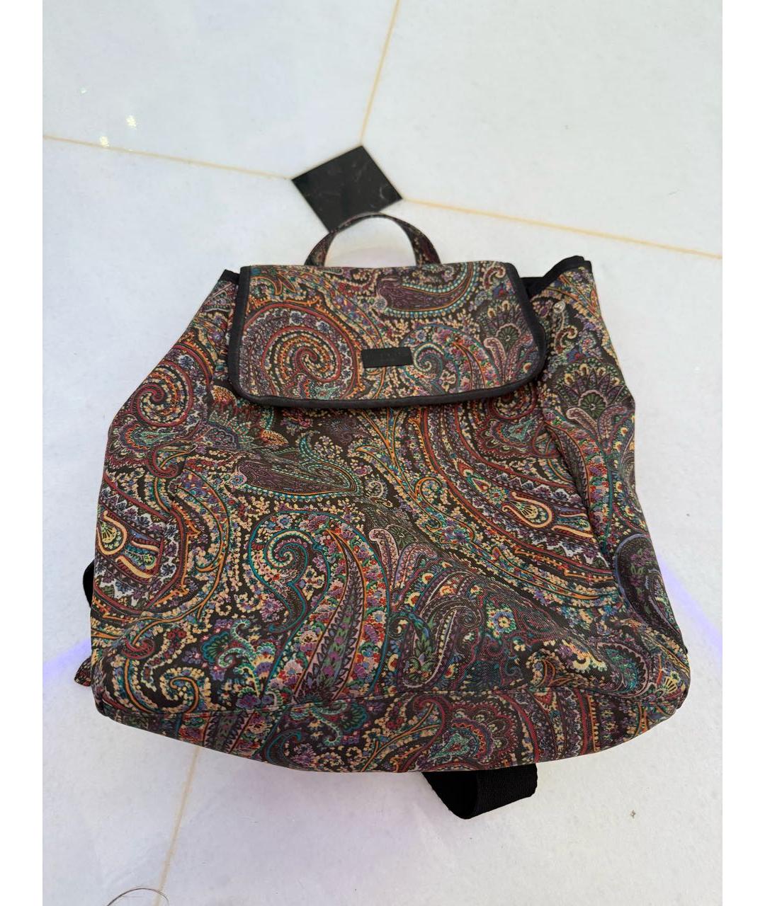 ETRO Коричневый тканевый рюкзак, фото 8