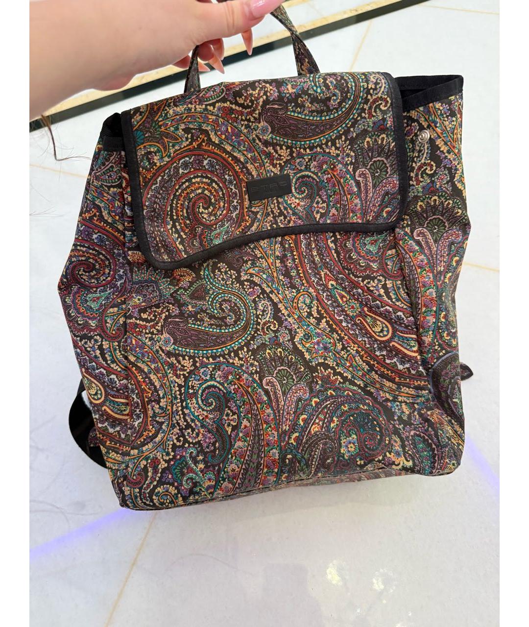 ETRO Коричневый тканевый рюкзак, фото 2