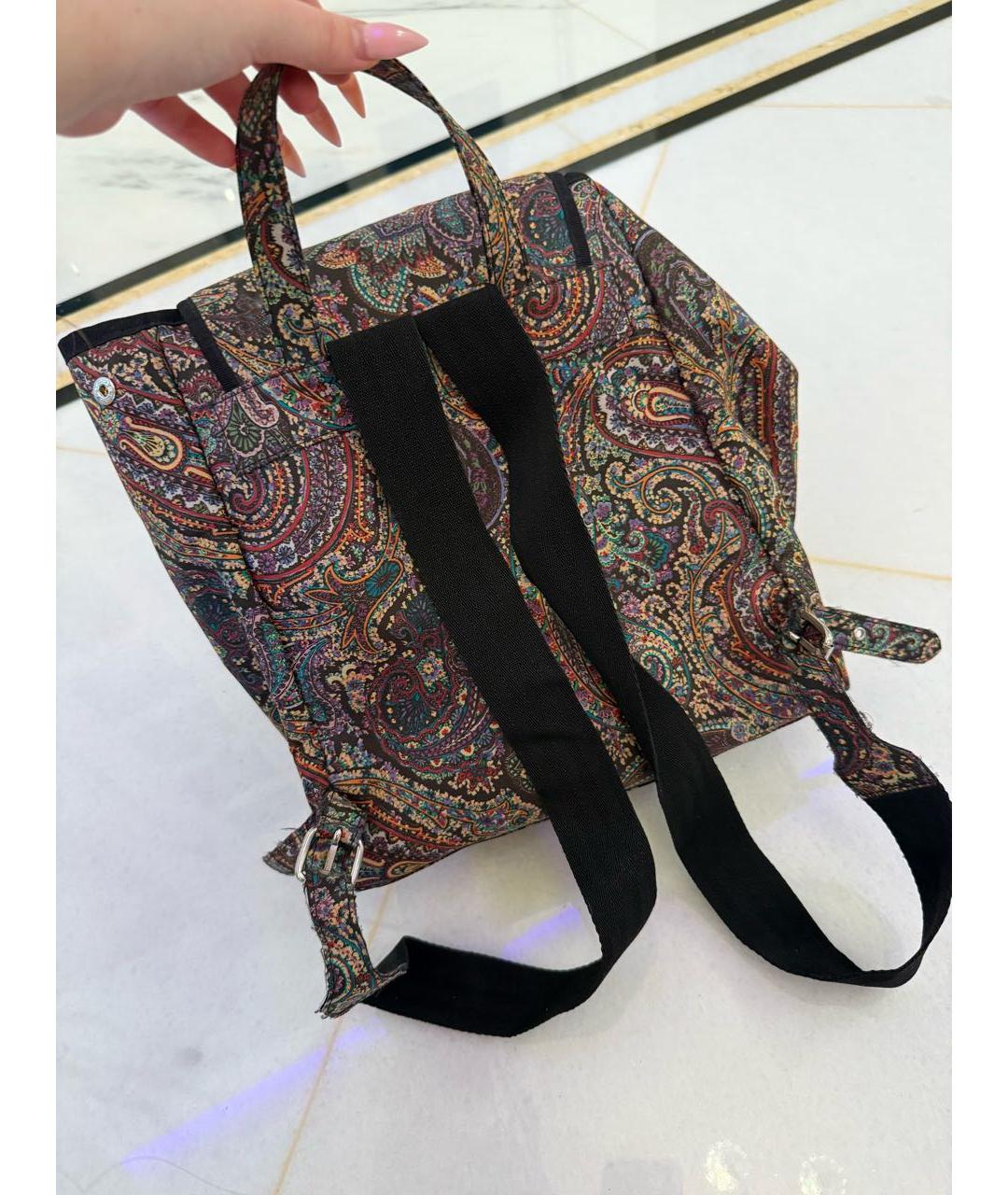 ETRO Коричневый тканевый рюкзак, фото 3