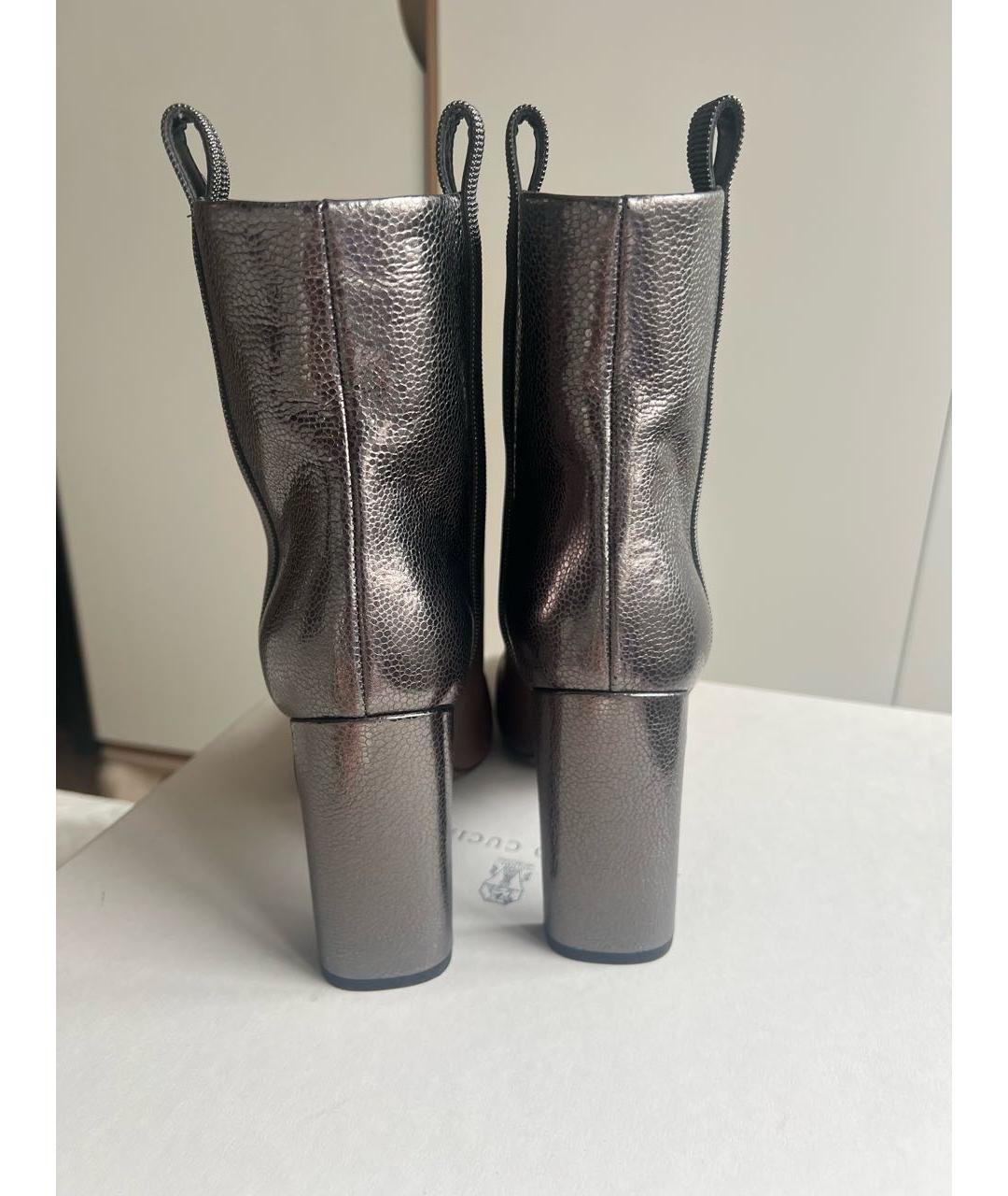 BRUNELLO CUCINELLI Коричневые кожаные ботильоны, фото 4