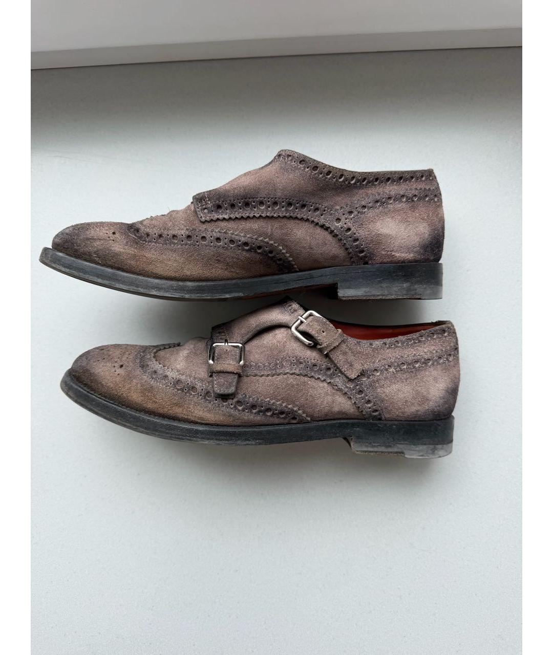 SANTONI Коричневые замшевые лоферы, фото 2