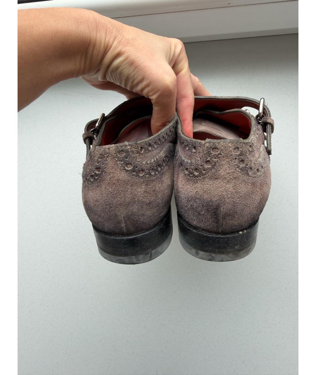 SANTONI Коричневые замшевые лоферы, фото 3