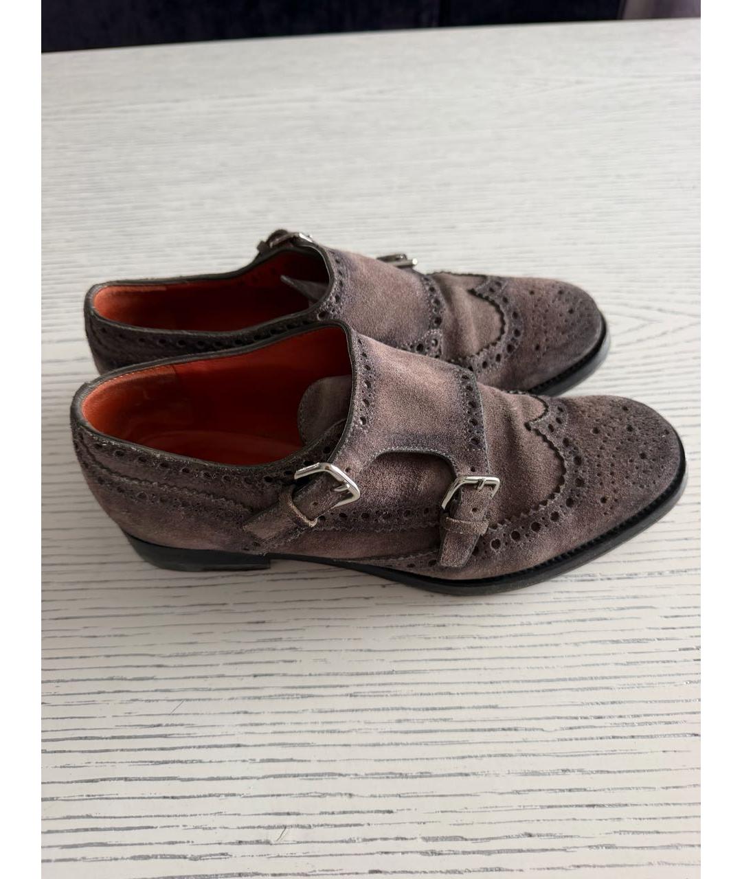SANTONI Коричневые замшевые лоферы, фото 5