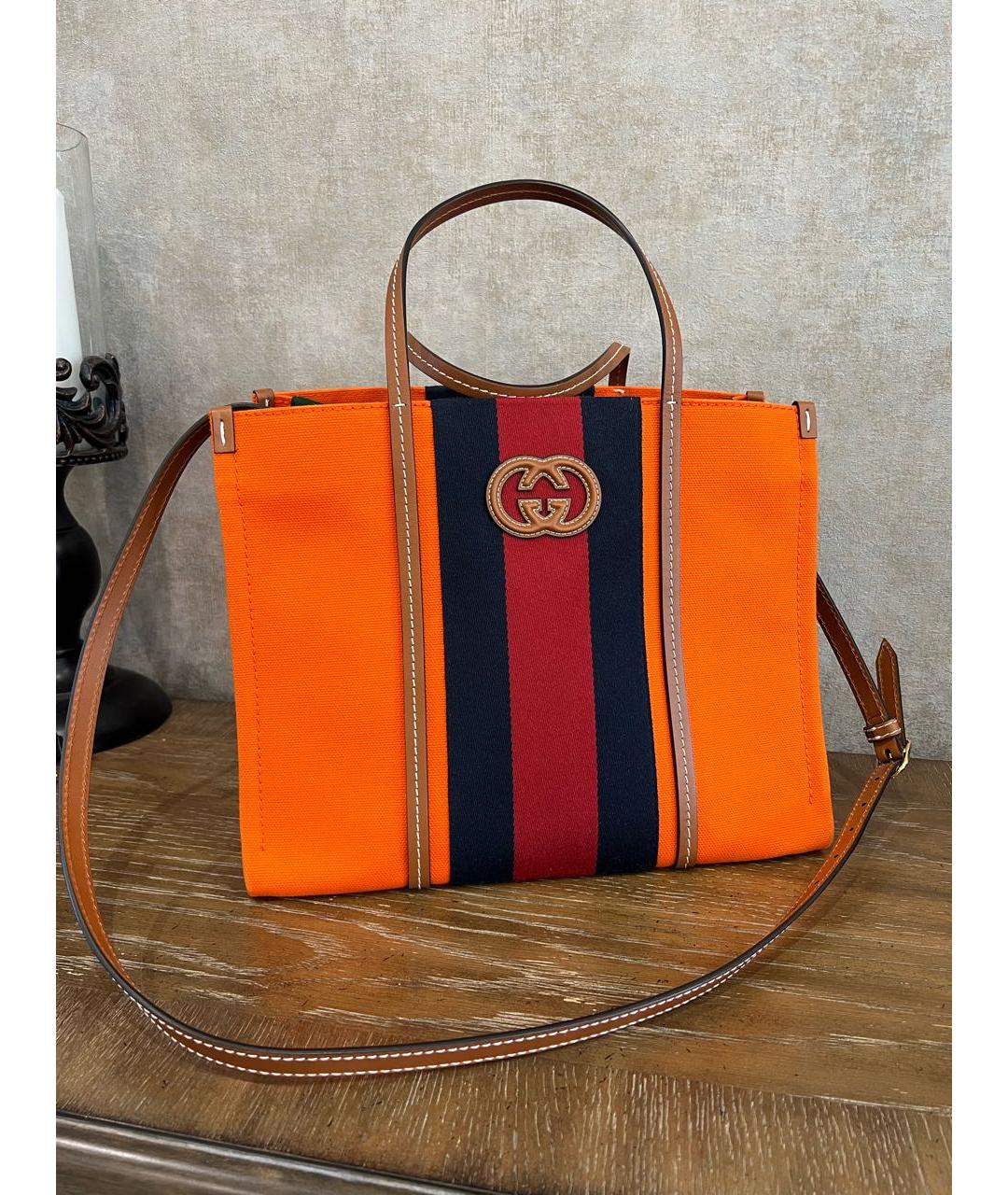 GUCCI Оранжевая сумка тоут, фото 9