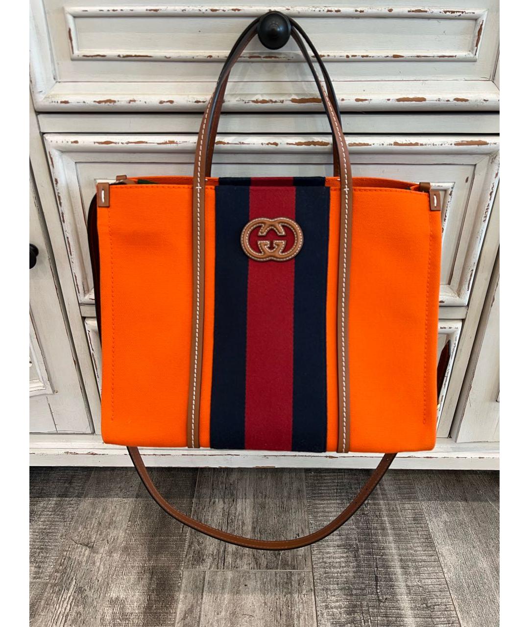GUCCI Оранжевая сумка тоут, фото 3