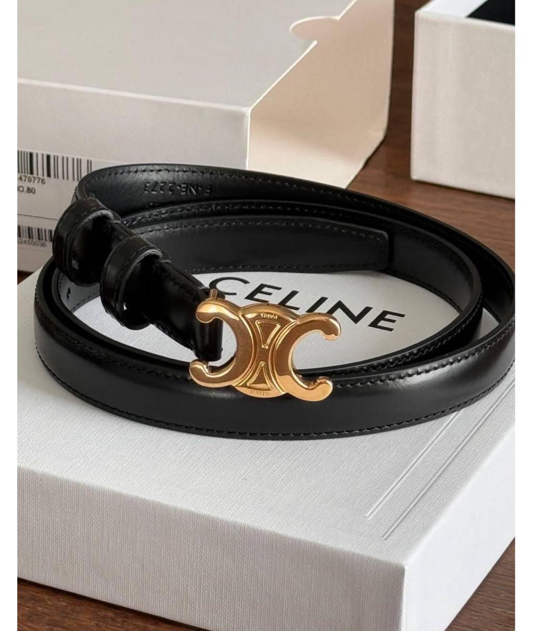 CELINE Черный кожаный ремень, фото 7