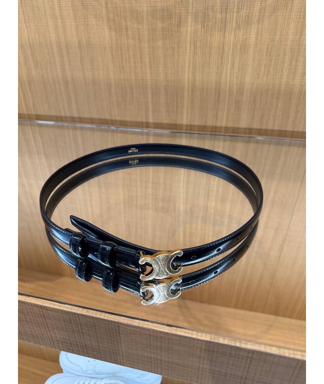 CELINE Черный кожаный ремень, фото 6