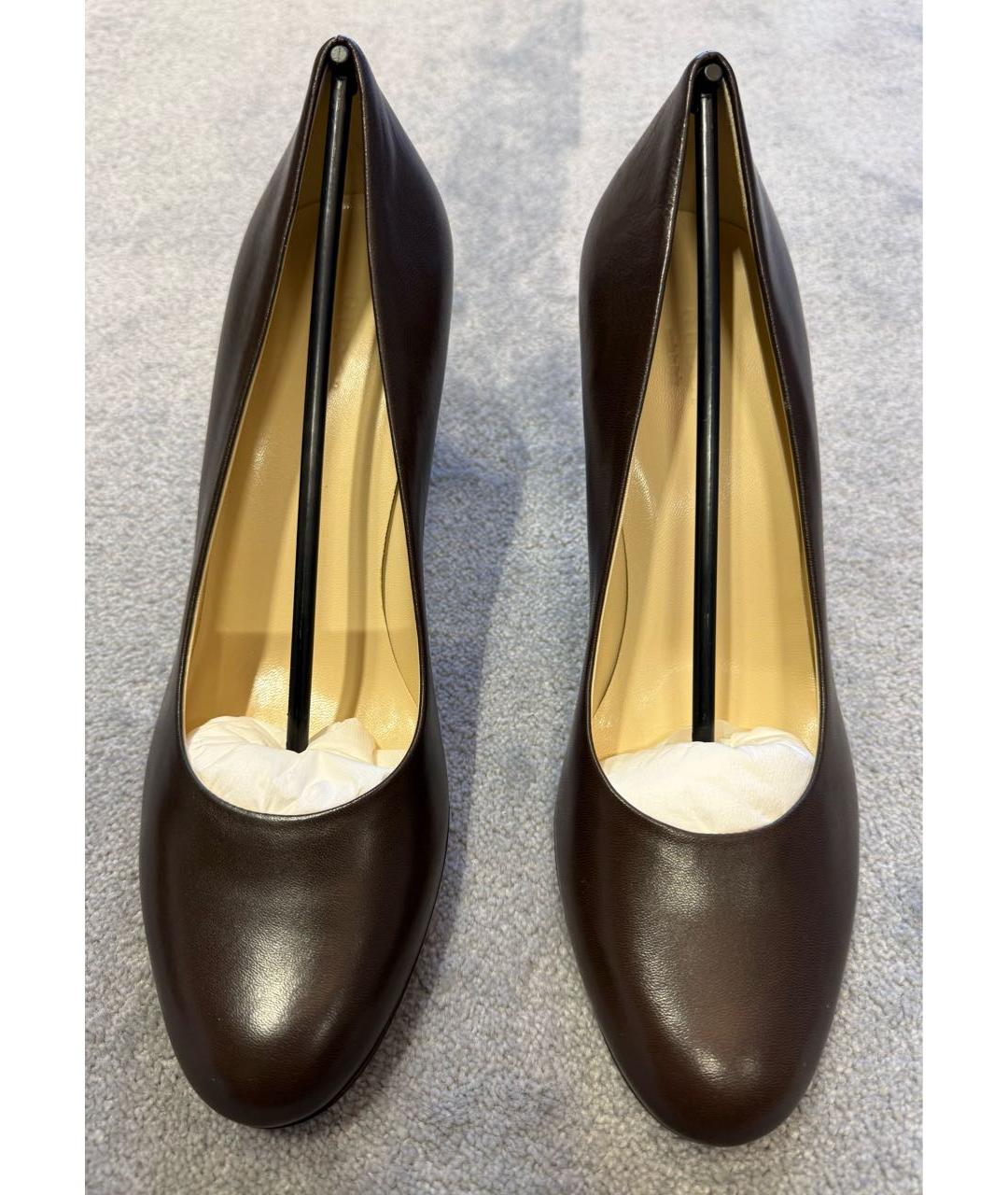 GUCCI Коричневые кожаные туфли, фото 2