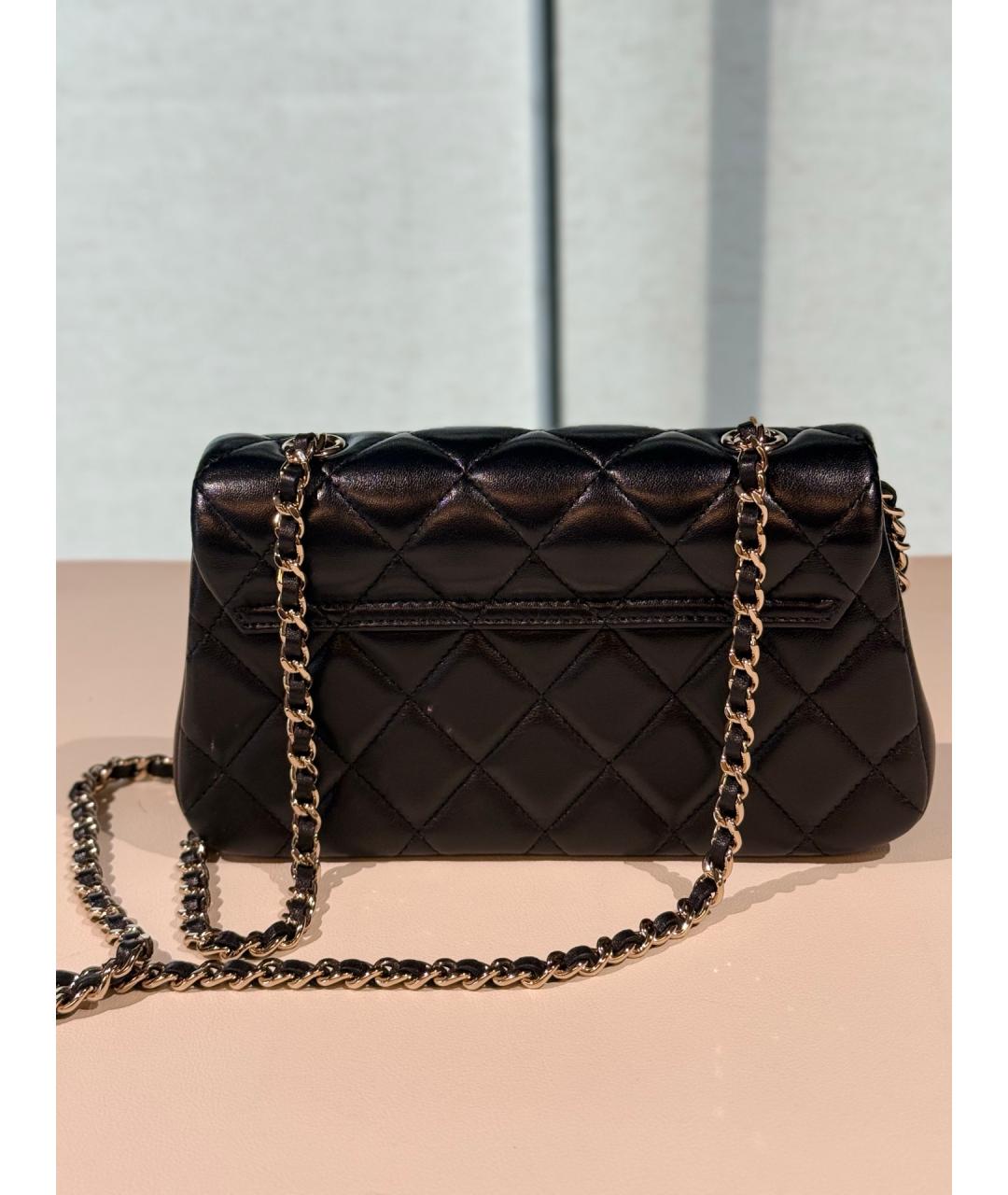 CHANEL Черная кожаная сумка через плечо, фото 5