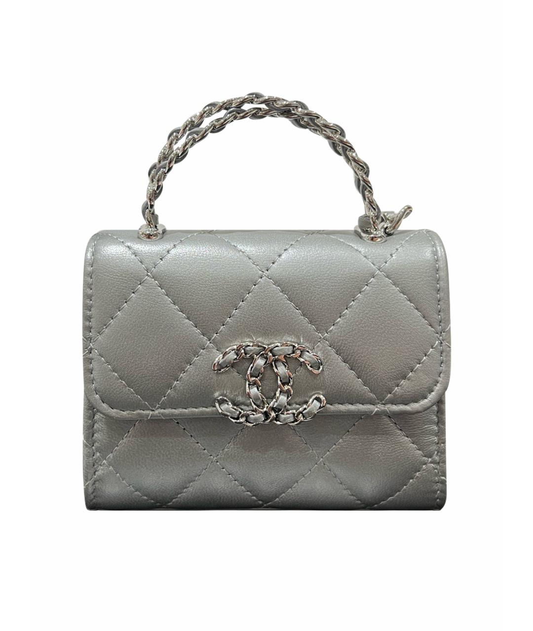 CHANEL Серая кожаная сумка через плечо, фото 1