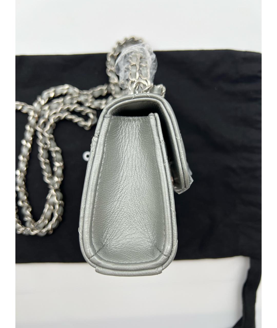 CHANEL Серая кожаная сумка через плечо, фото 4