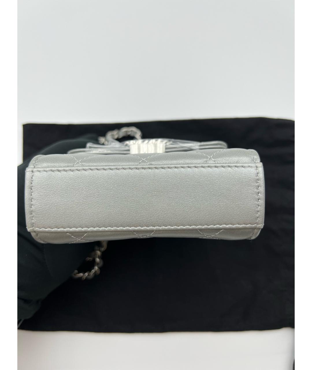 CHANEL Серая кожаная сумка через плечо, фото 6