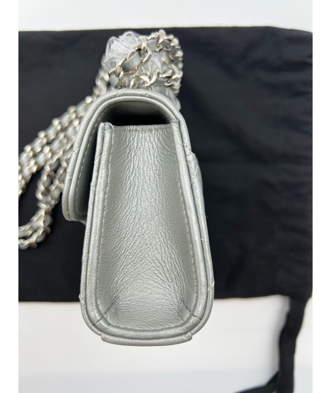 CHANEL Серая кожаная сумка через плечо, фото 5