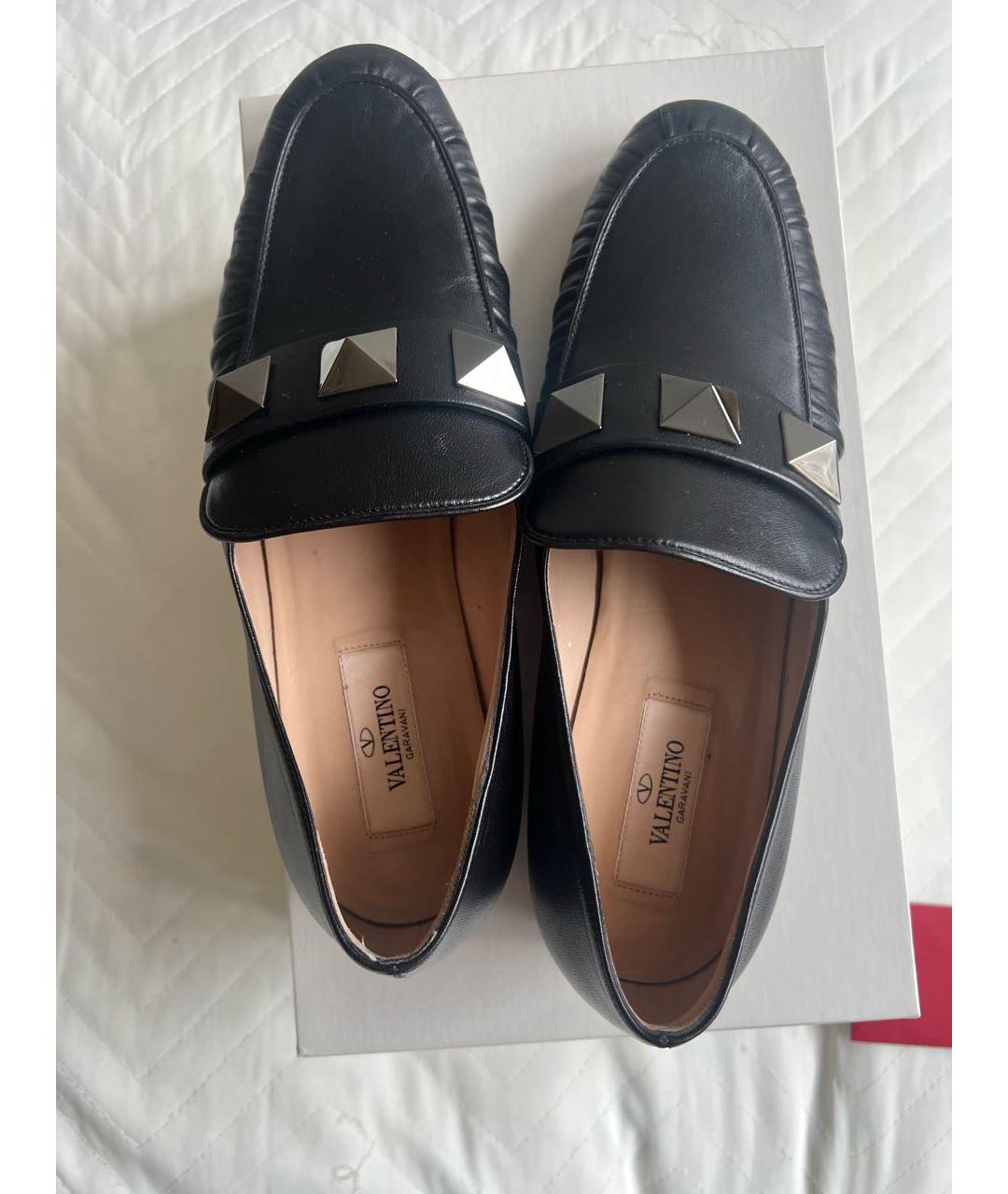 VALENTINO Черные кожаные лоферы, фото 3