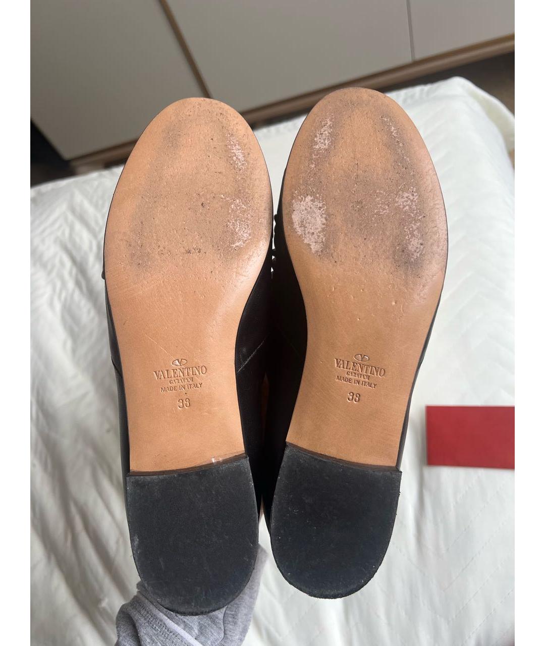 VALENTINO Черные кожаные лоферы, фото 5