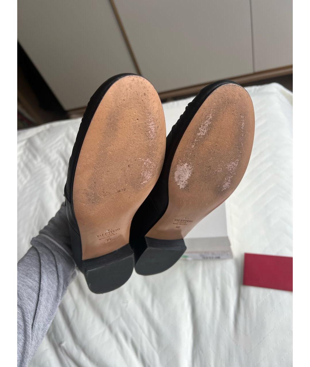 VALENTINO Черные кожаные лоферы, фото 6