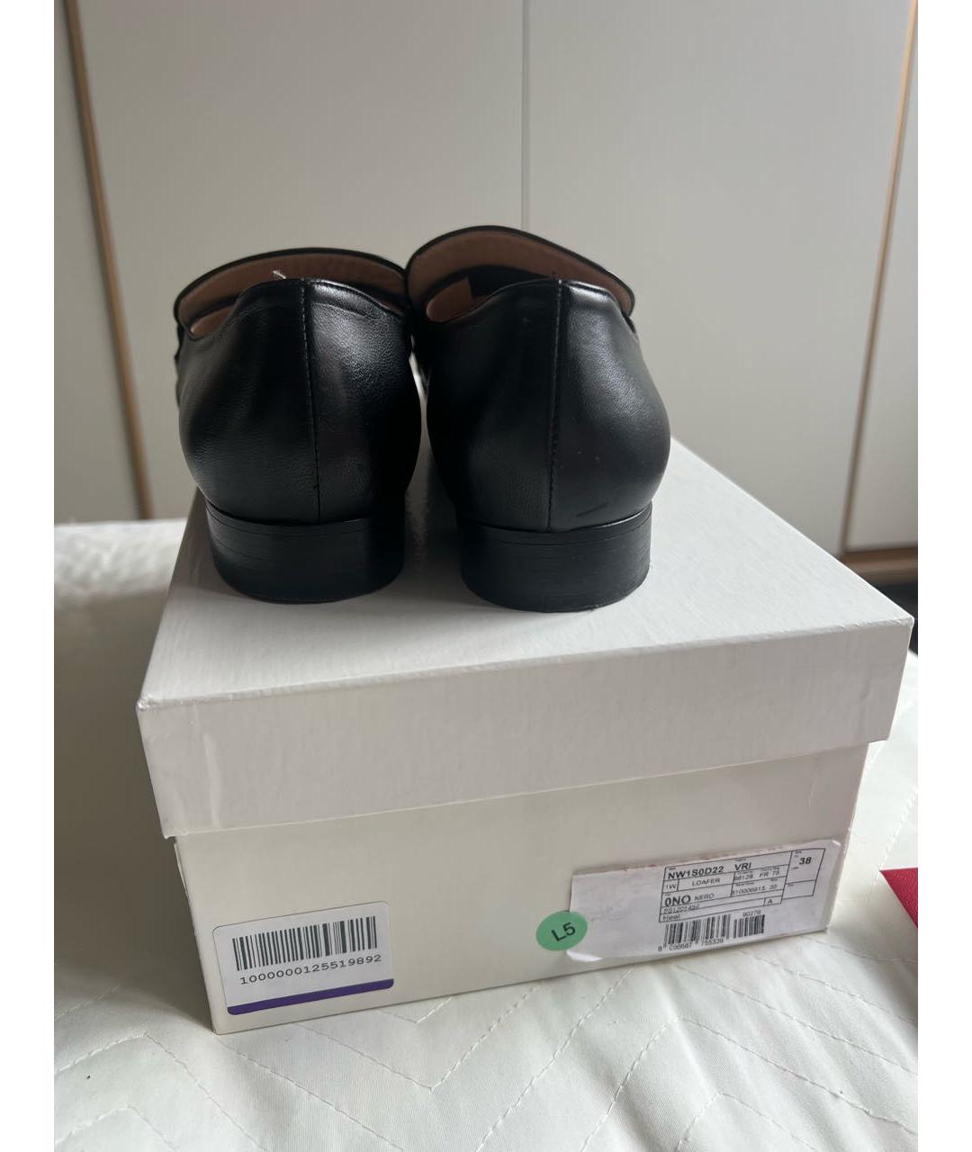 VALENTINO Черные кожаные лоферы, фото 4
