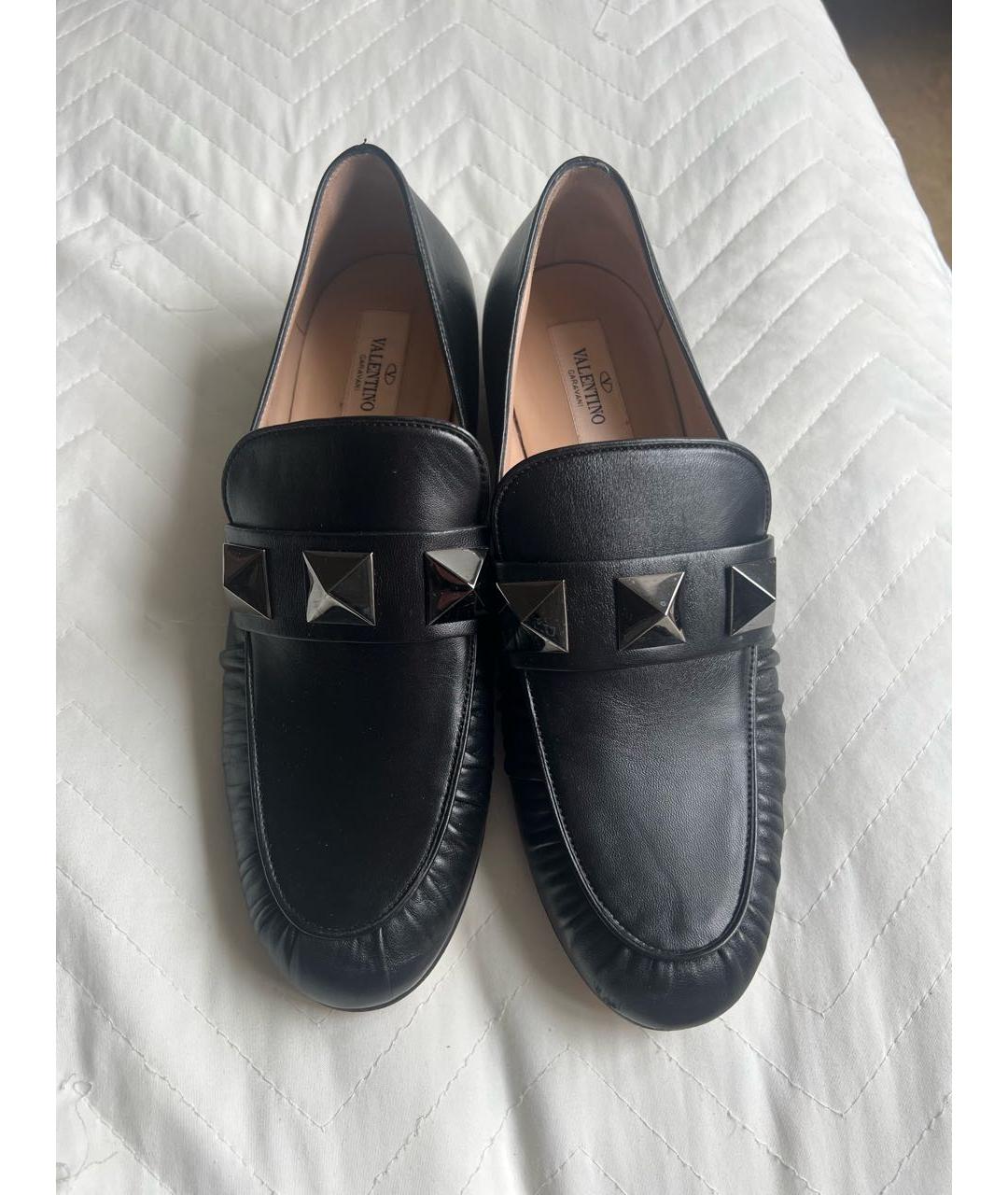 VALENTINO Черные кожаные лоферы, фото 2