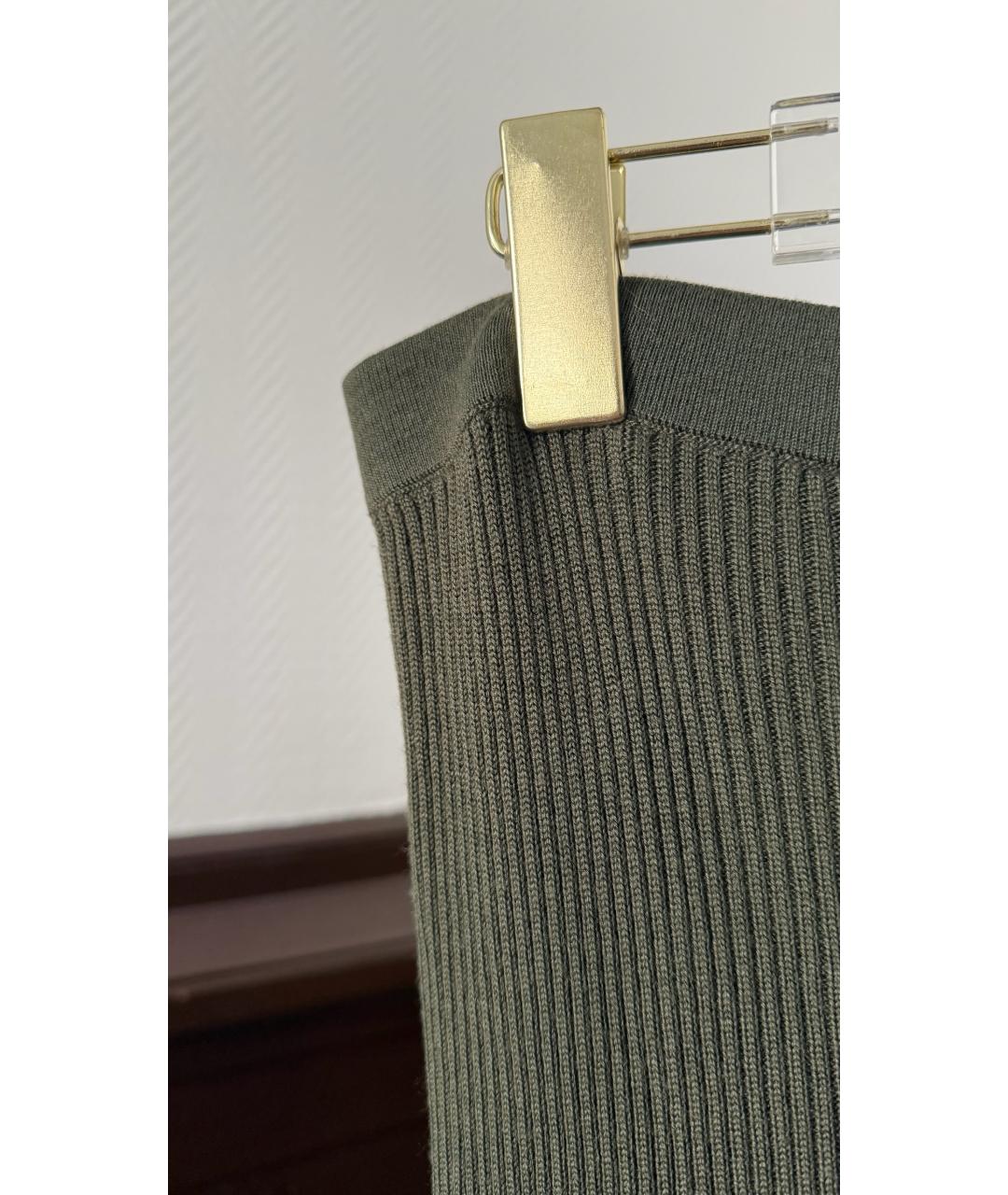 RICK OWENS Зеленые хлопковые прямые брюки, фото 3