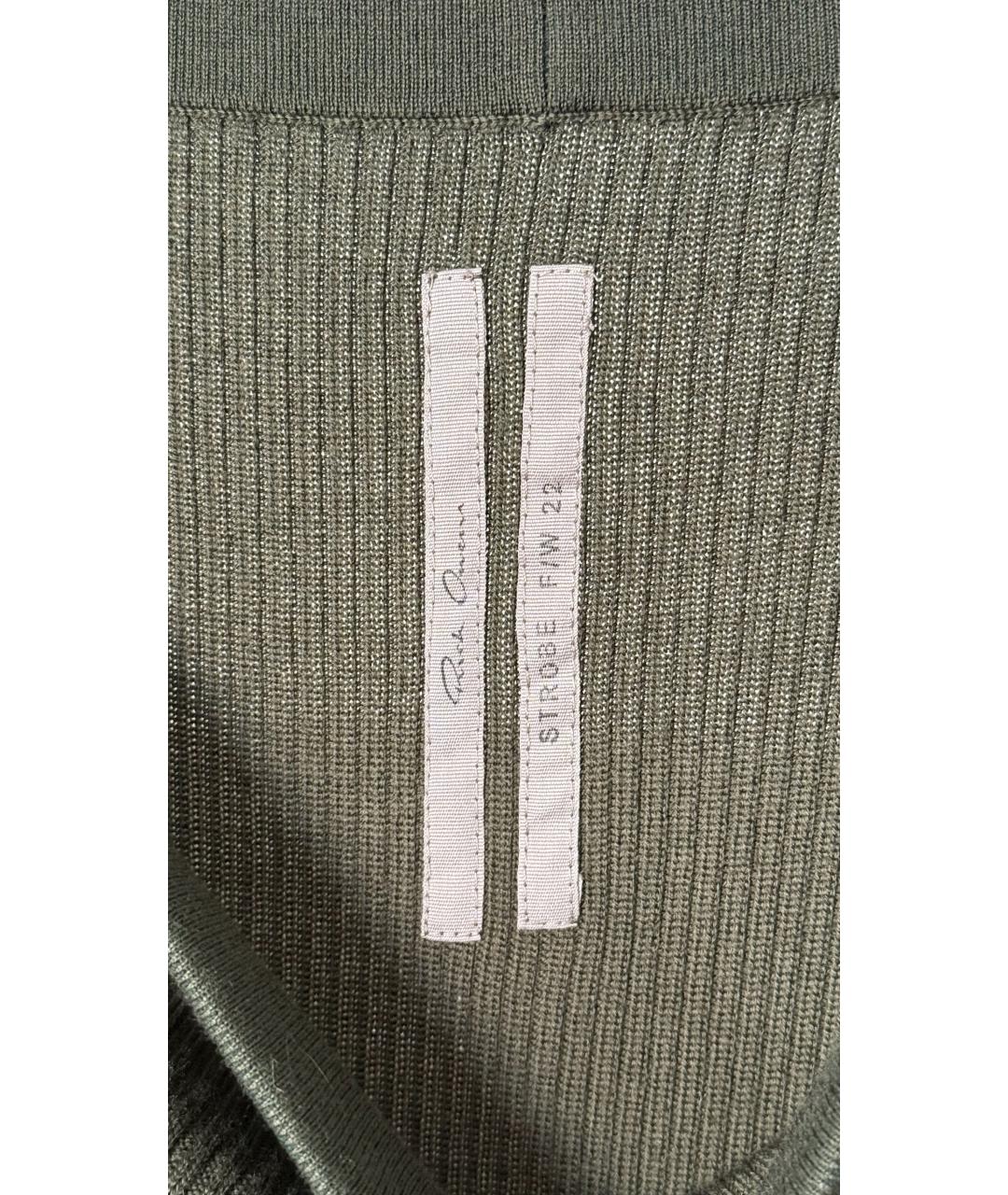 RICK OWENS Зеленые хлопковые прямые брюки, фото 6