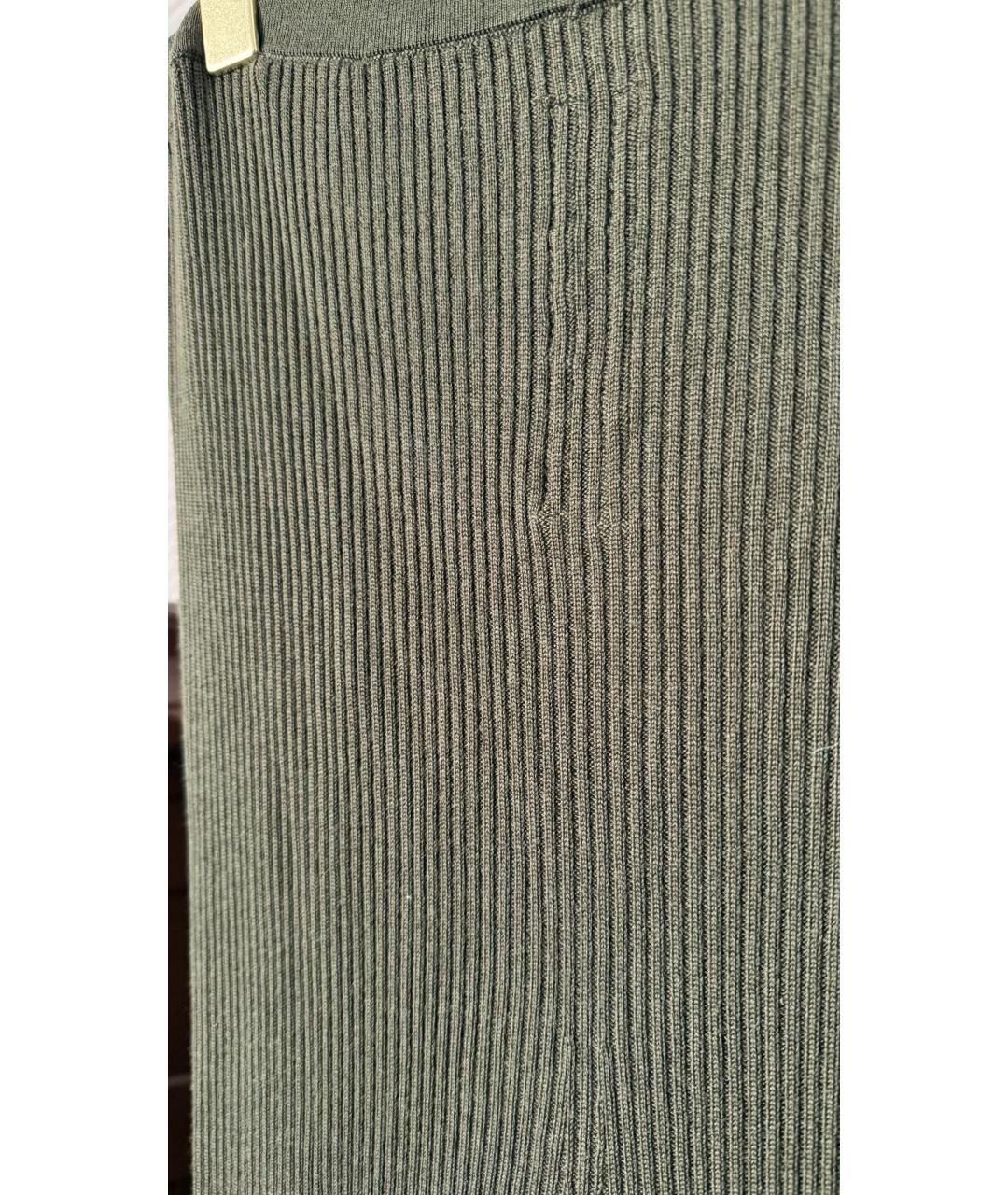 RICK OWENS Зеленые хлопковые прямые брюки, фото 4