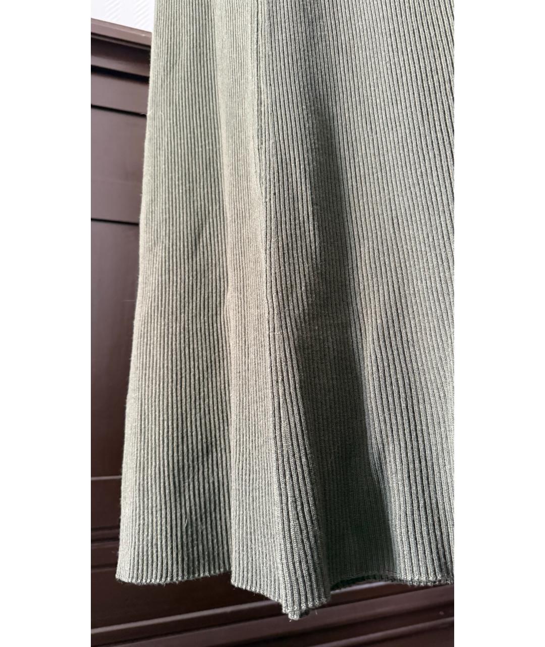 RICK OWENS Зеленые хлопковые прямые брюки, фото 5