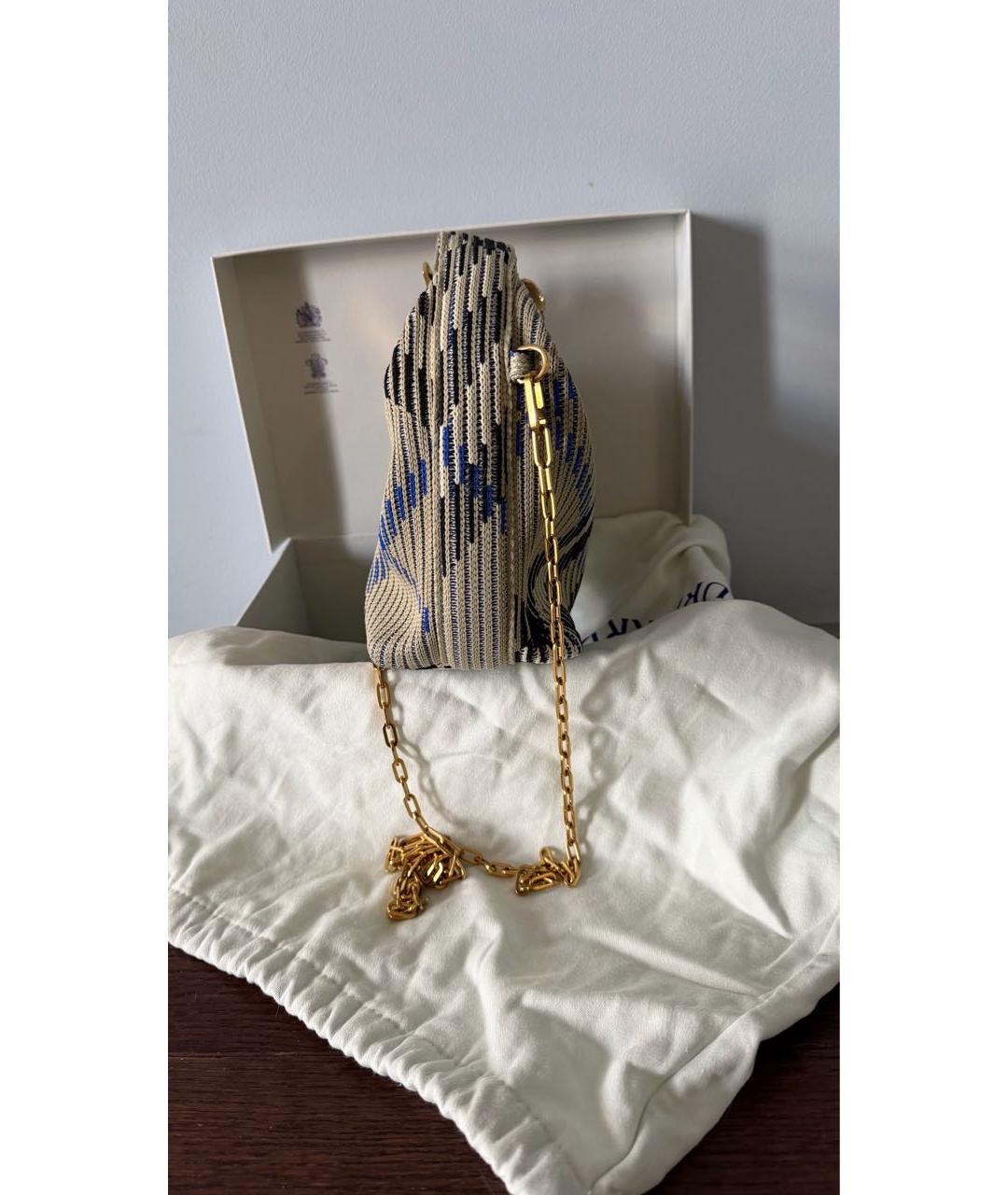 BURBERRY Серая тканевая сумка с короткими ручками, фото 2