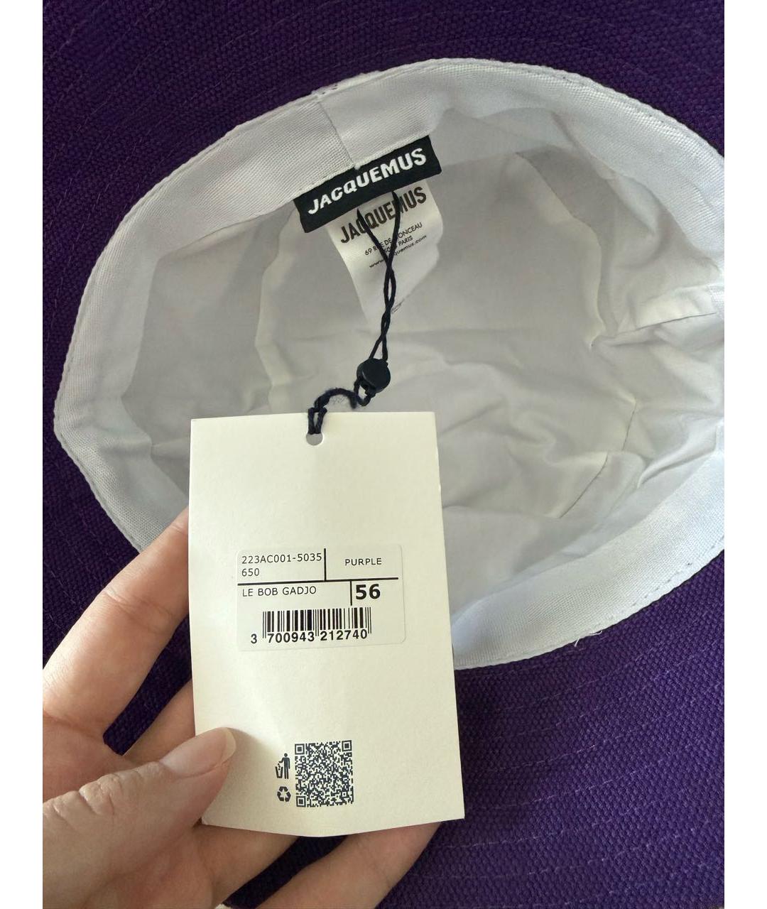 JACQUEMUS Фиолетовая хлопковая панама, фото 7