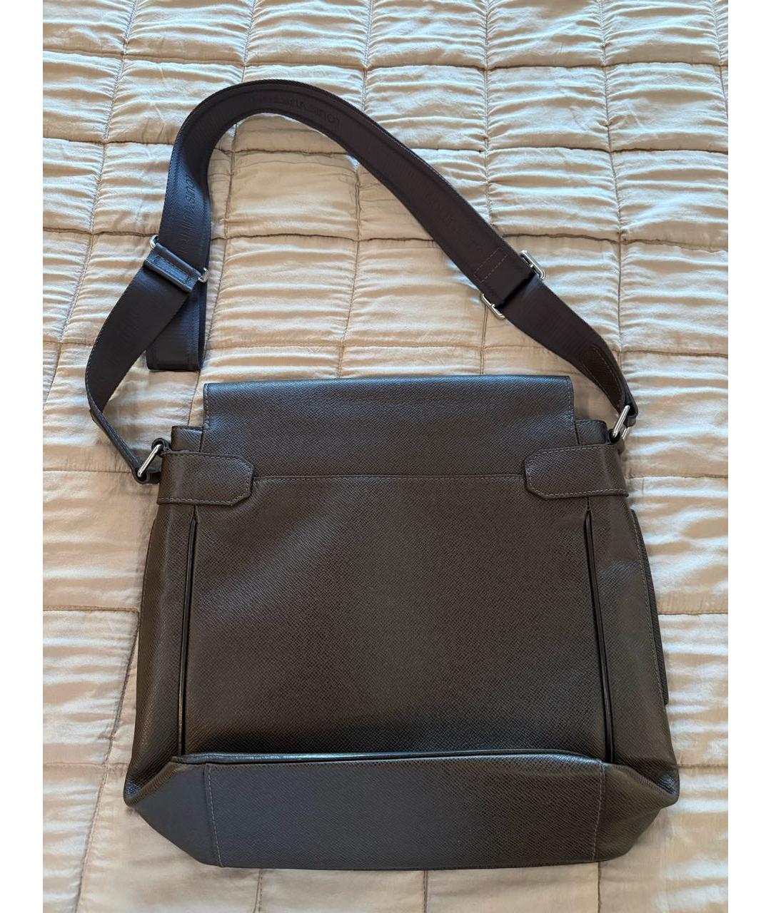 LOUIS VUITTON Коричневая кожаная сумка на плечо, фото 3