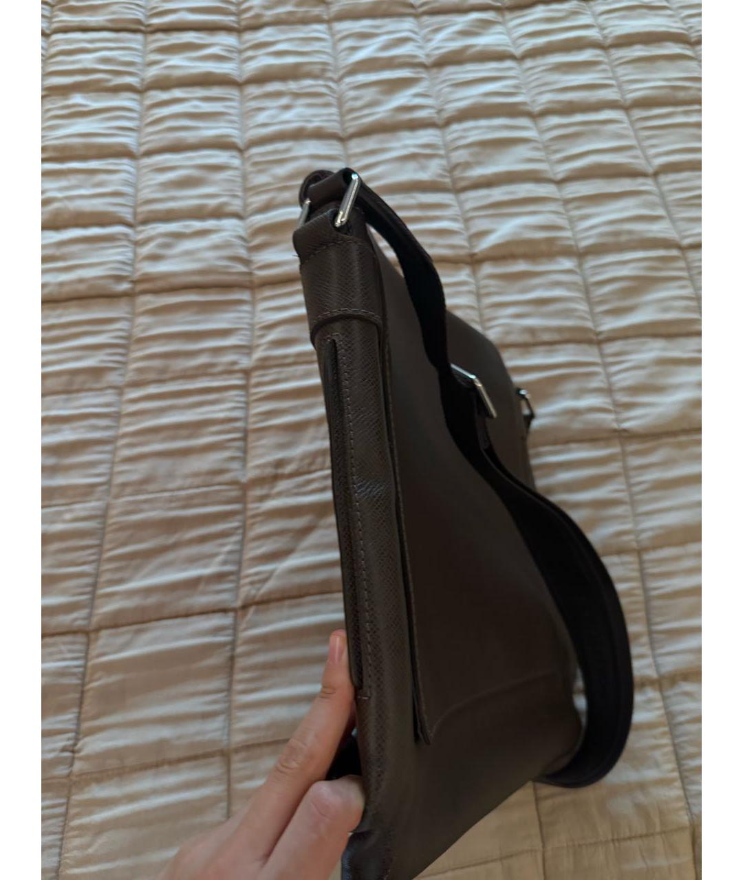 LOUIS VUITTON Коричневая кожаная сумка на плечо, фото 2