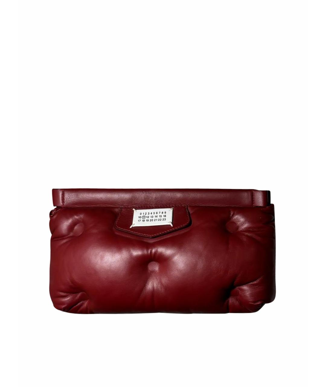 MAISON MARGIELA Бордовая кожаная сумка через плечо, фото 1