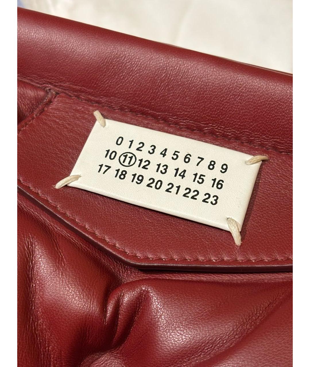 MAISON MARGIELA Бордовая кожаная сумка через плечо, фото 4