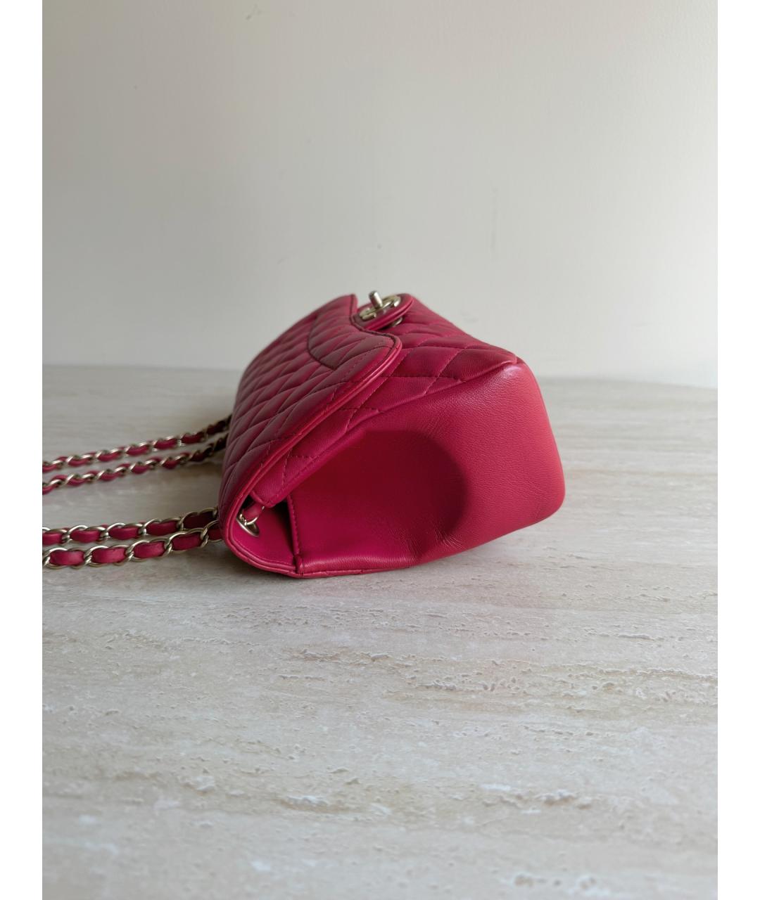 CHANEL Красная кожаная сумка через плечо, фото 4