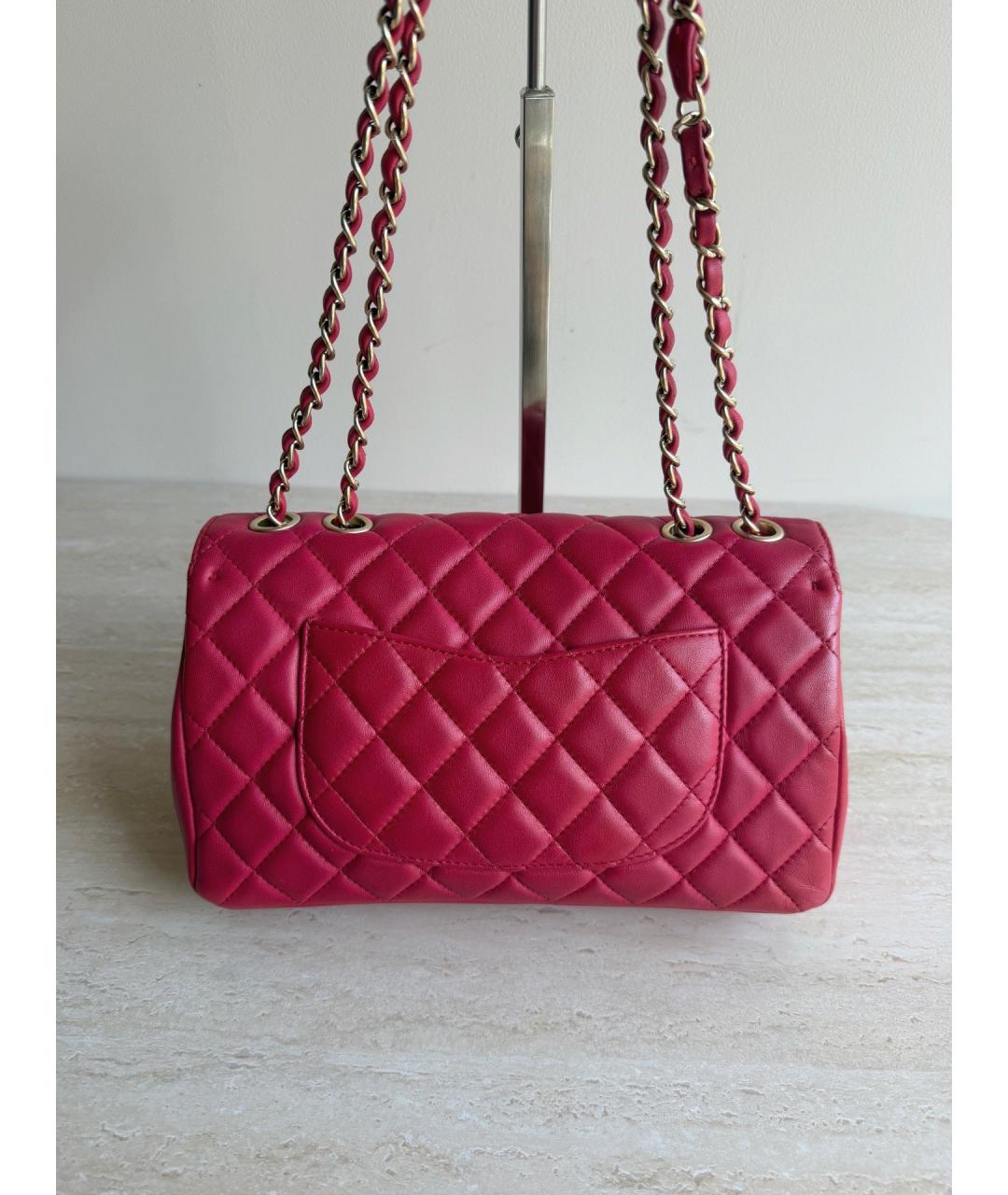 CHANEL Красная кожаная сумка через плечо, фото 2