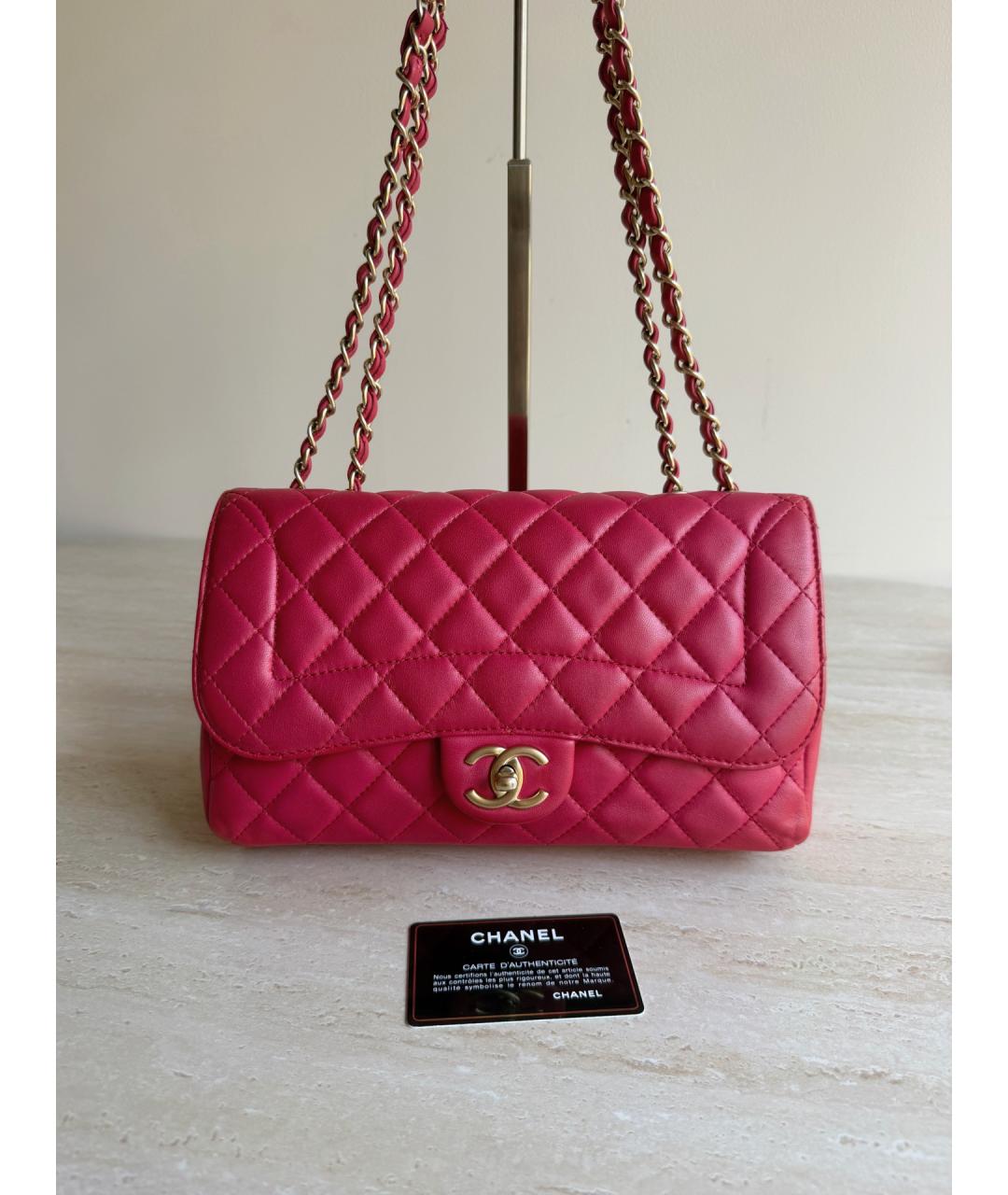 CHANEL Красная кожаная сумка через плечо, фото 8