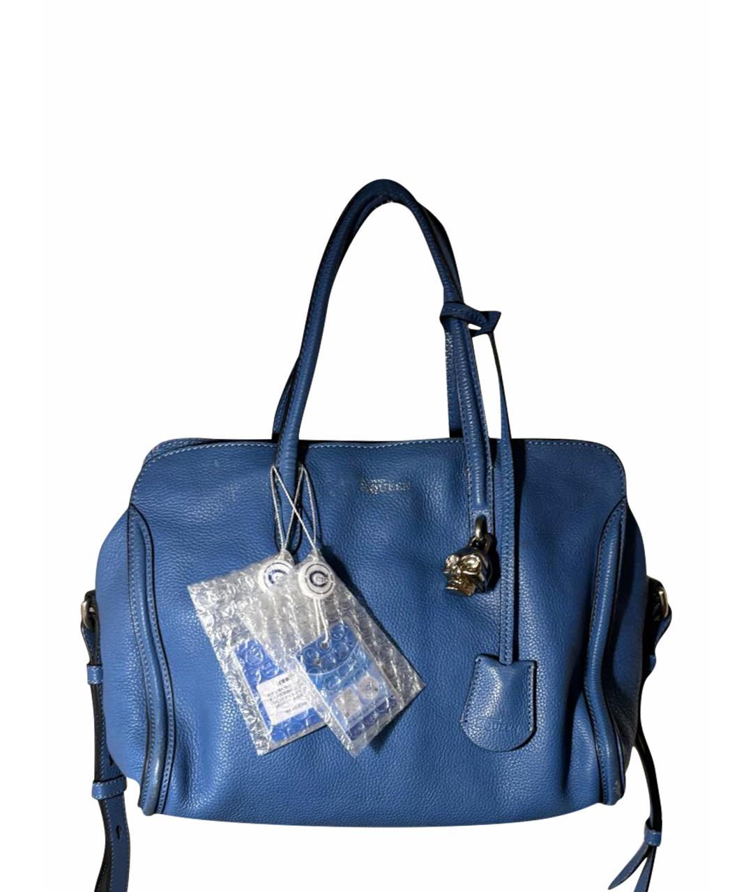 ALEXANDER MCQUEEN Голубая кожаная сумка через плечо, фото 1