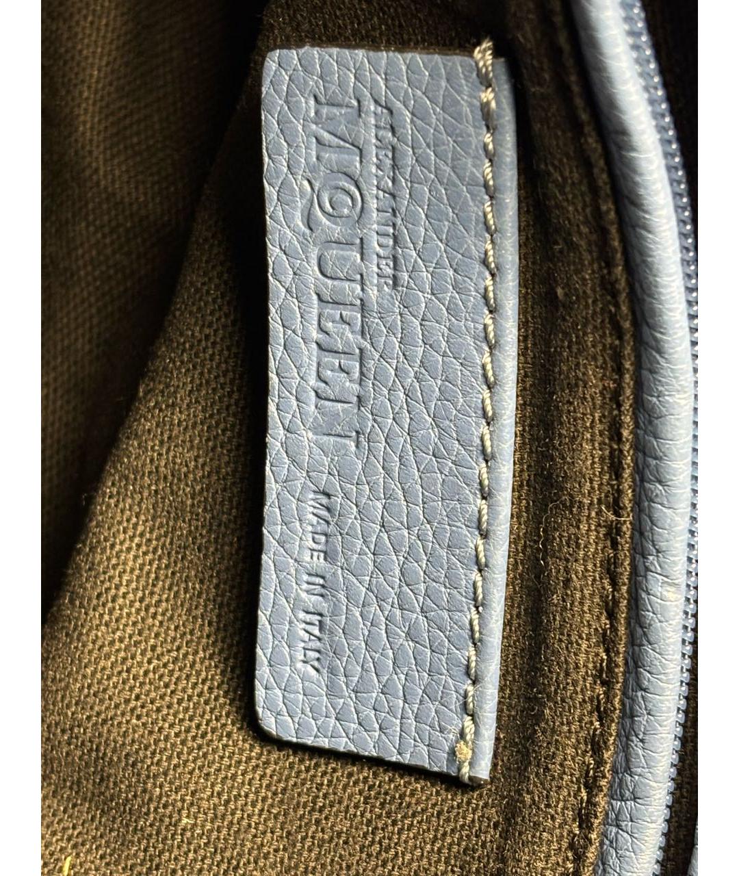 ALEXANDER MCQUEEN Голубая кожаная сумка через плечо, фото 4