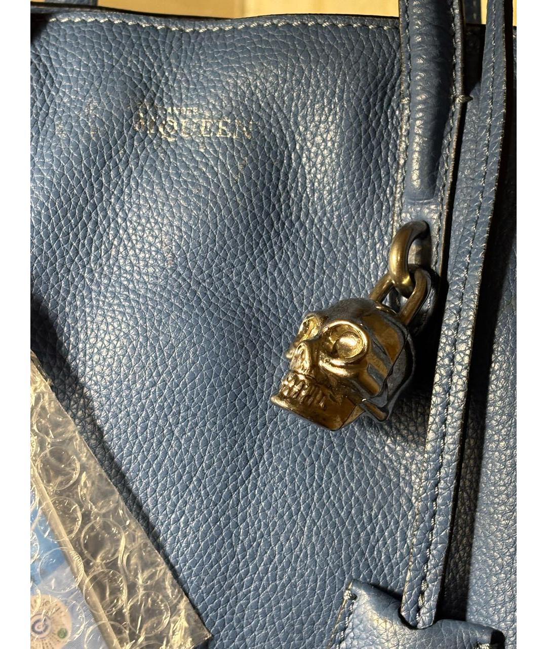 ALEXANDER MCQUEEN Голубая кожаная сумка через плечо, фото 5