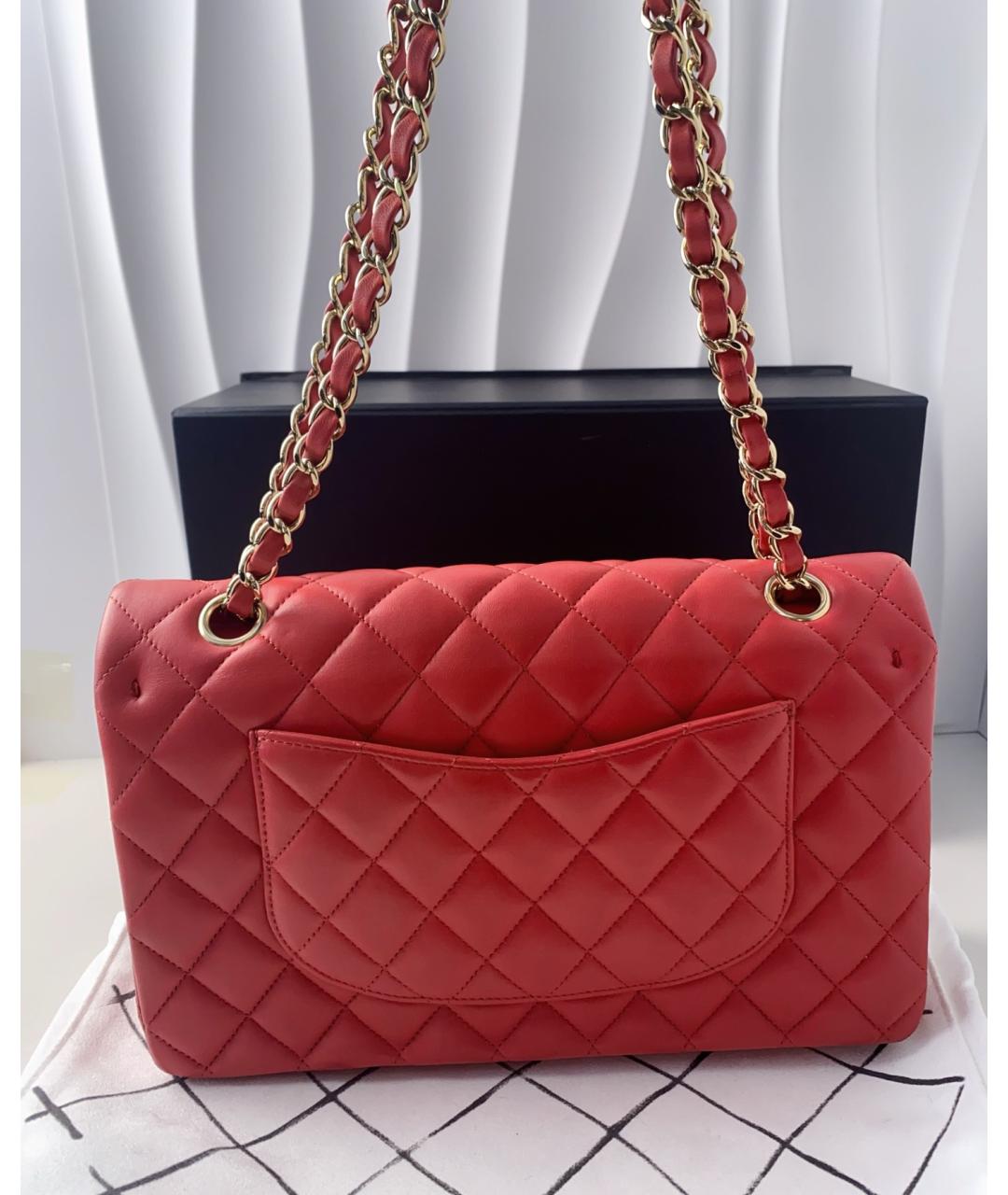 CHANEL Красная кожаная сумка через плечо, фото 3