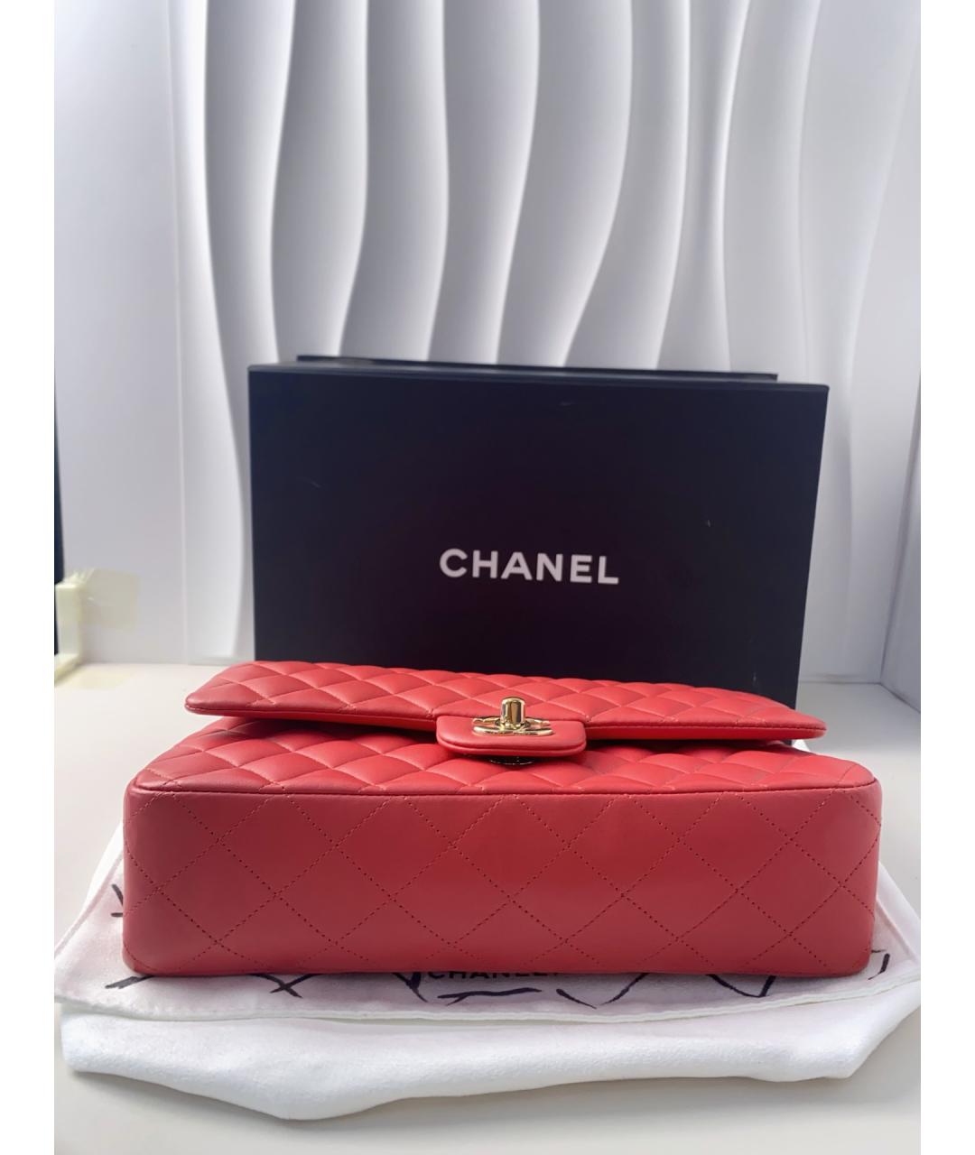CHANEL Красная кожаная сумка через плечо, фото 5