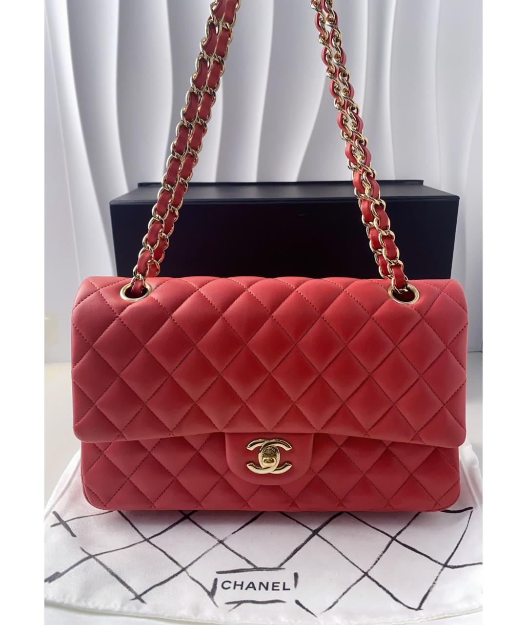 CHANEL Красная кожаная сумка через плечо, фото 7