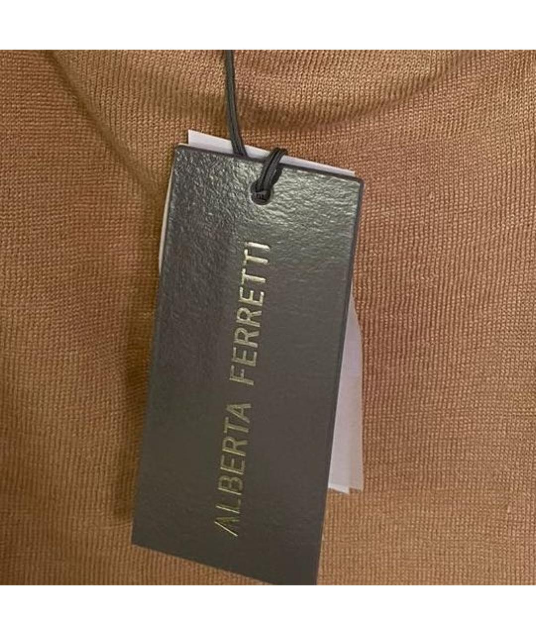 ALBERTA FERRETTI Бежевая льняная майка, фото 4