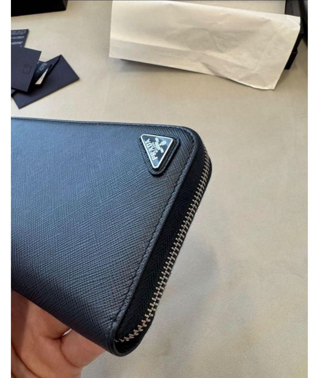 PRADA Синий кожаный кошелек, фото 4