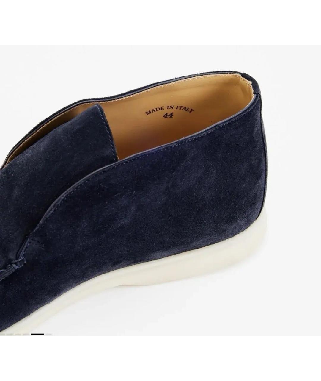 LORO PIANA Темно-синие замшевые лоферы, фото 4