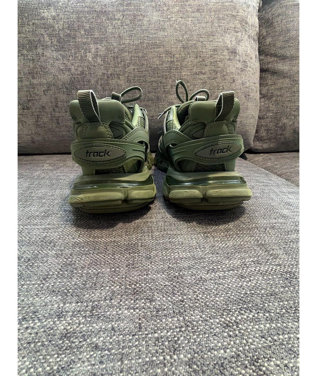 BALENCIAGA Зеленые текстильные низкие кроссовки / кеды, фото 4