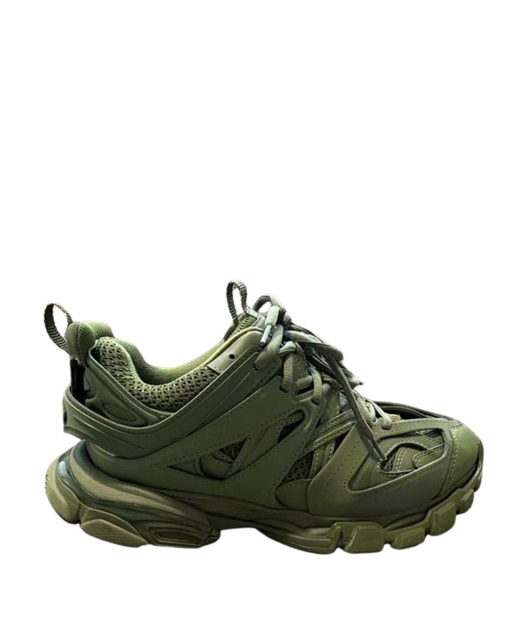 BALENCIAGA Зеленые текстильные низкие кроссовки / кеды, фото 1