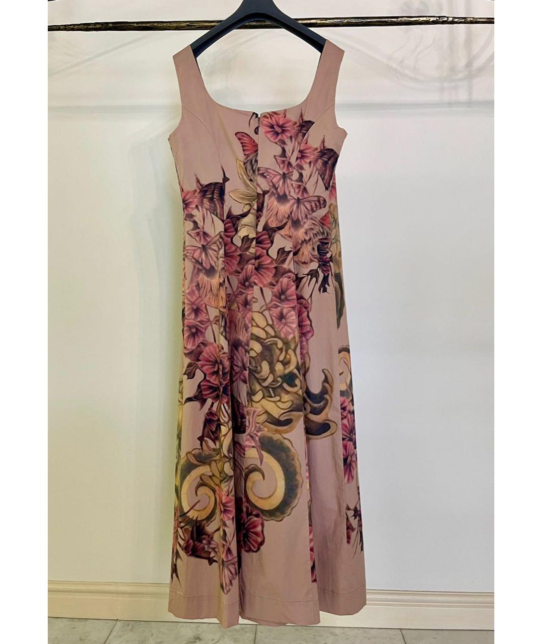 ALBERTA FERRETTI Розовое хлопко-эластановое повседневное платье, фото 2